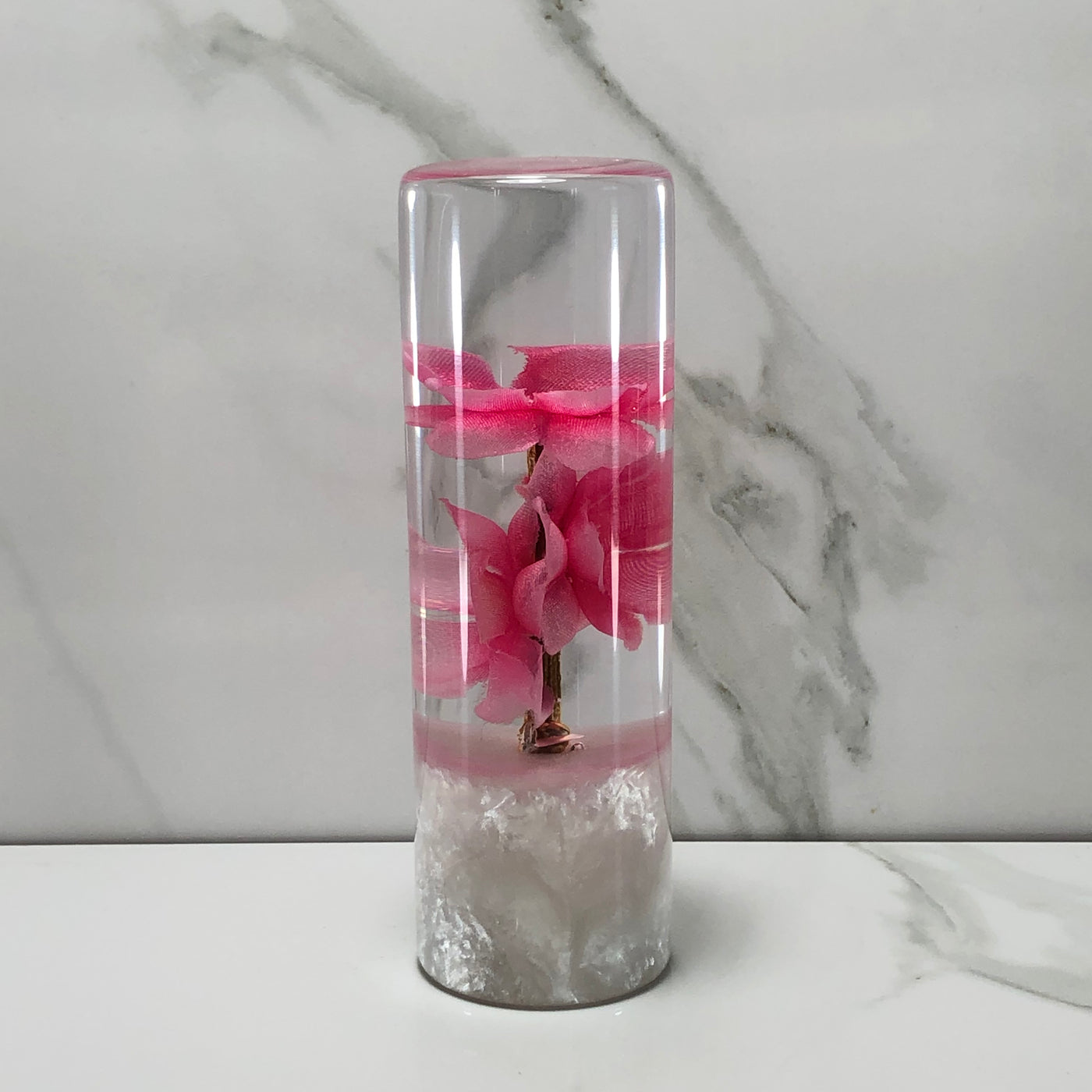 115mm Pink Blossom Resin Shift Knob — 4.5 in, 12mm x 1.25