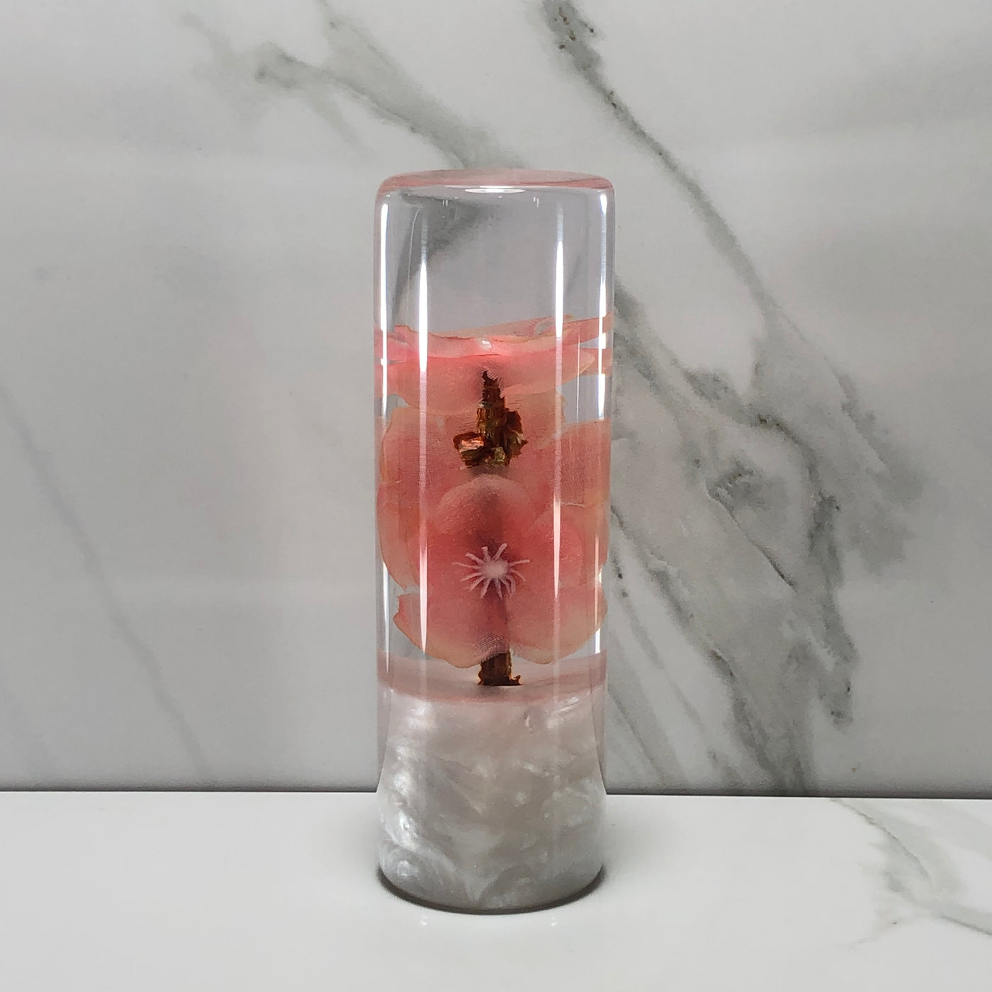 115mm Peach Blossom Resin Shift Knob — 4.5 in, 12mm x 1.25