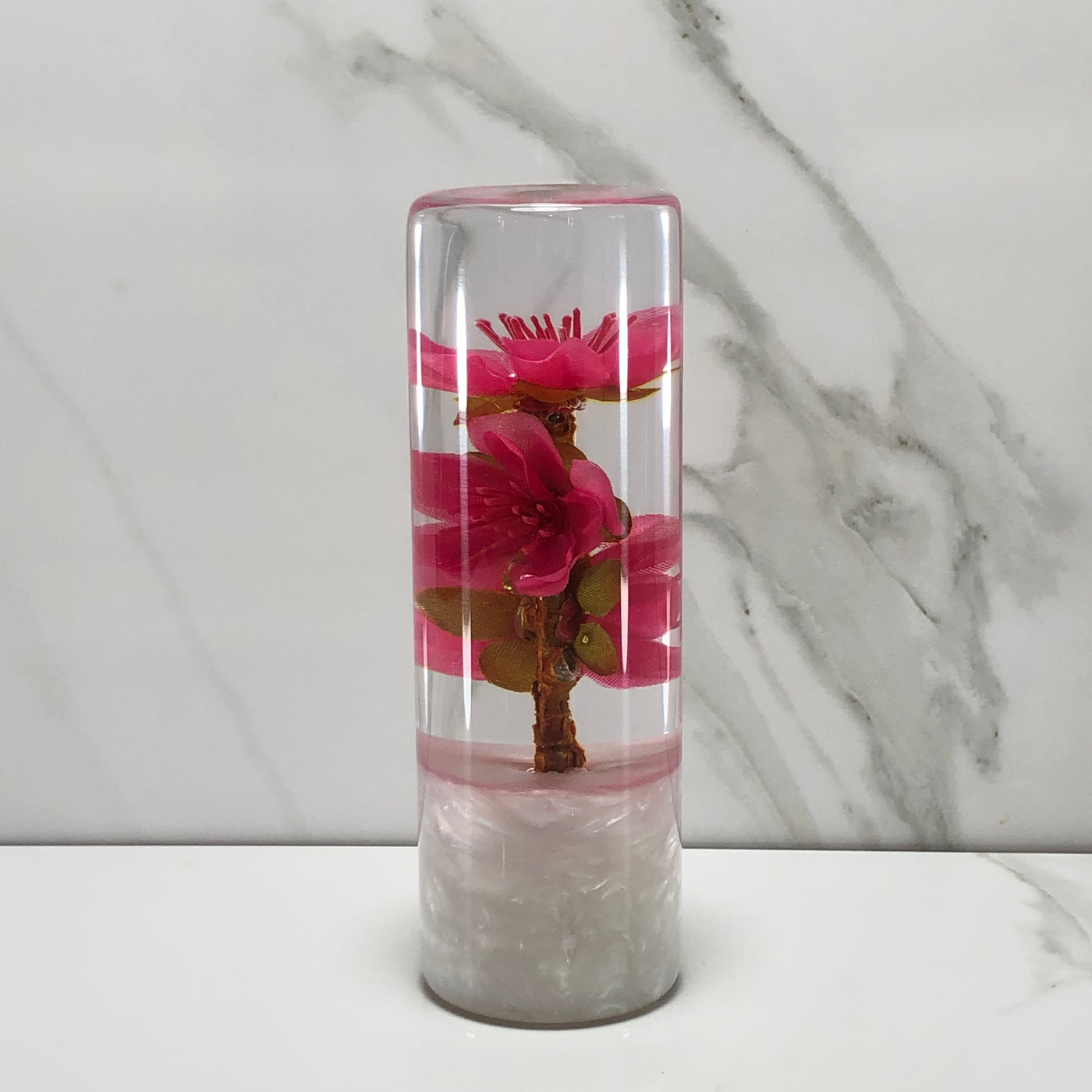 115mm Hot Pink Blossom Resin Shift Knob — 4.5 in, 12mm x 1.25