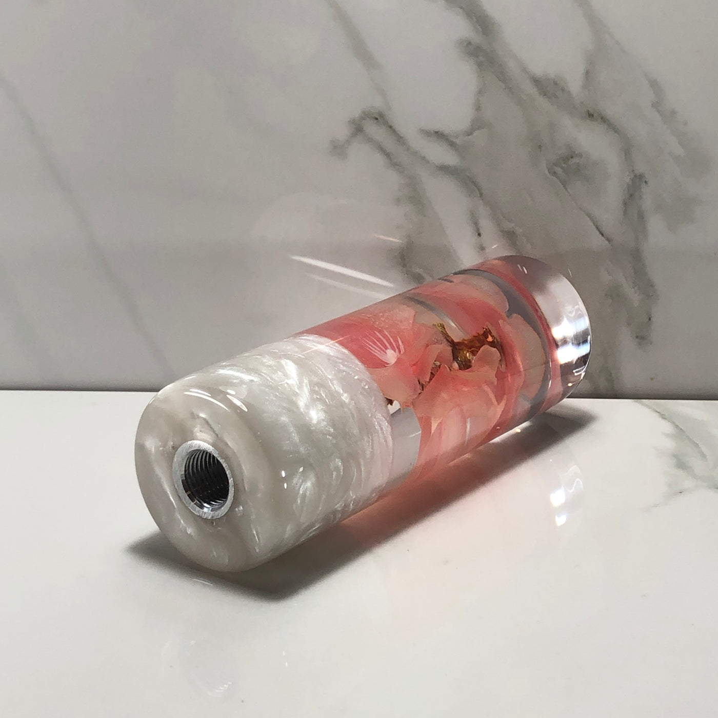 115mm Peach Blossom Resin Shift Knob — 4.5 in, 12mm x 1.25