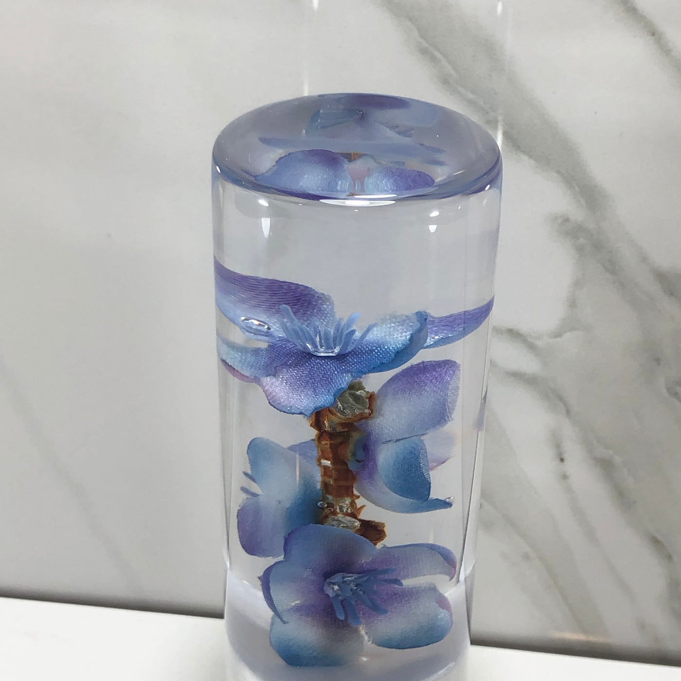 115mm Blue Purple Blossom Resin Shift Knob — 4.5 in, 12mm x 1.25
