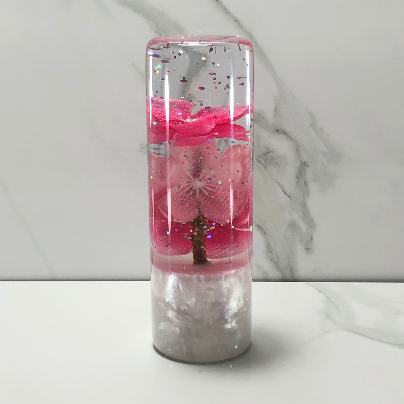 115mm Pink Blossom Resin Shift Knob — 4.5 in, 12mm x 1.25