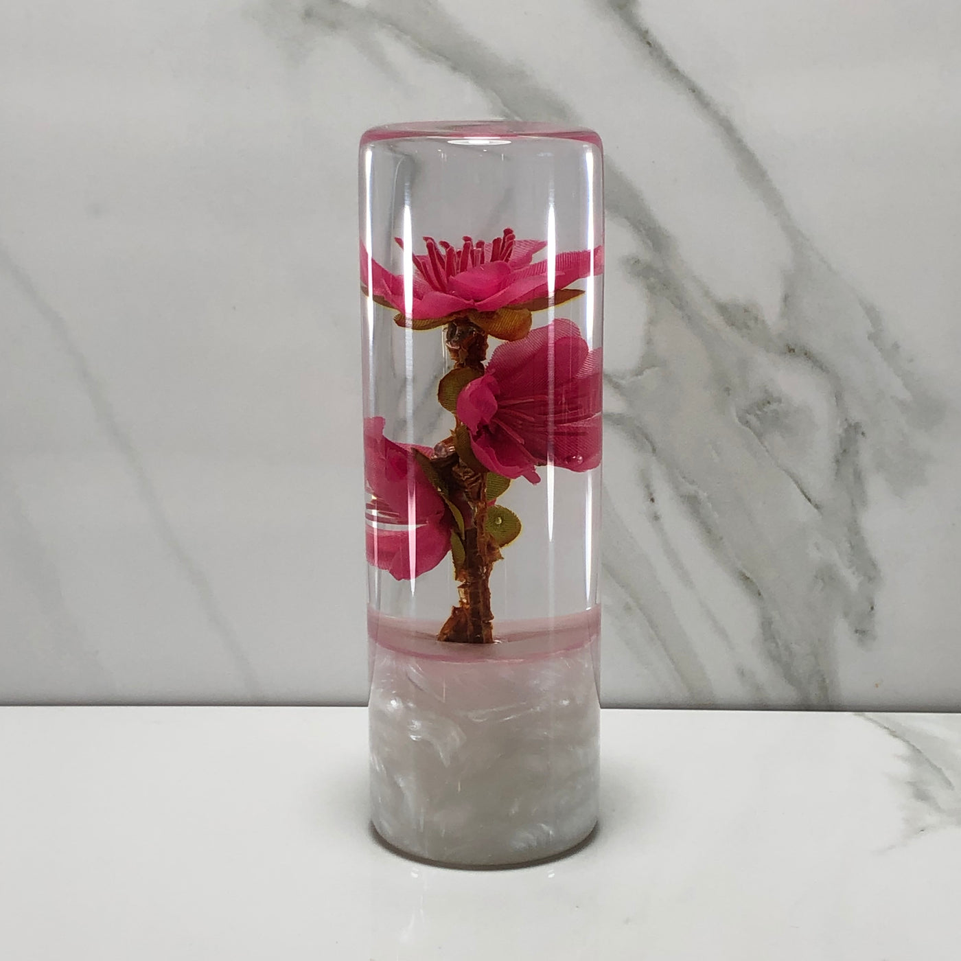 115mm Hot Pink Blossom Resin Shift Knob — 4.5 in, 12mm x 1.25