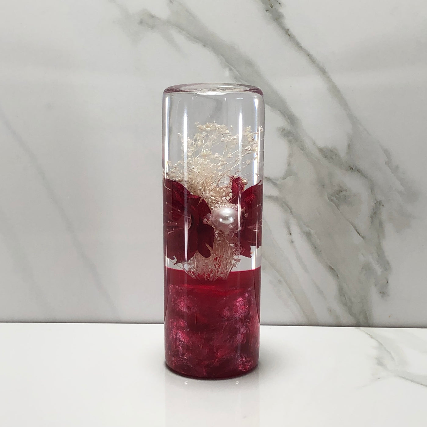 115mm Red Stardust Blossom Resin Shift Knob — 4.5 in, 12mm x 1.25