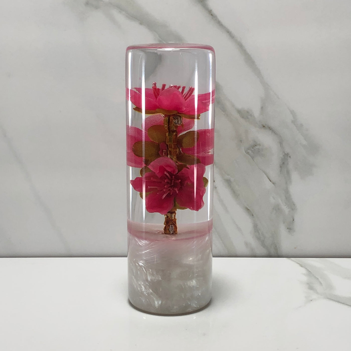 115mm Hot Pink Blossom Resin Shift Knob — 4.5 in, 12mm x 1.25