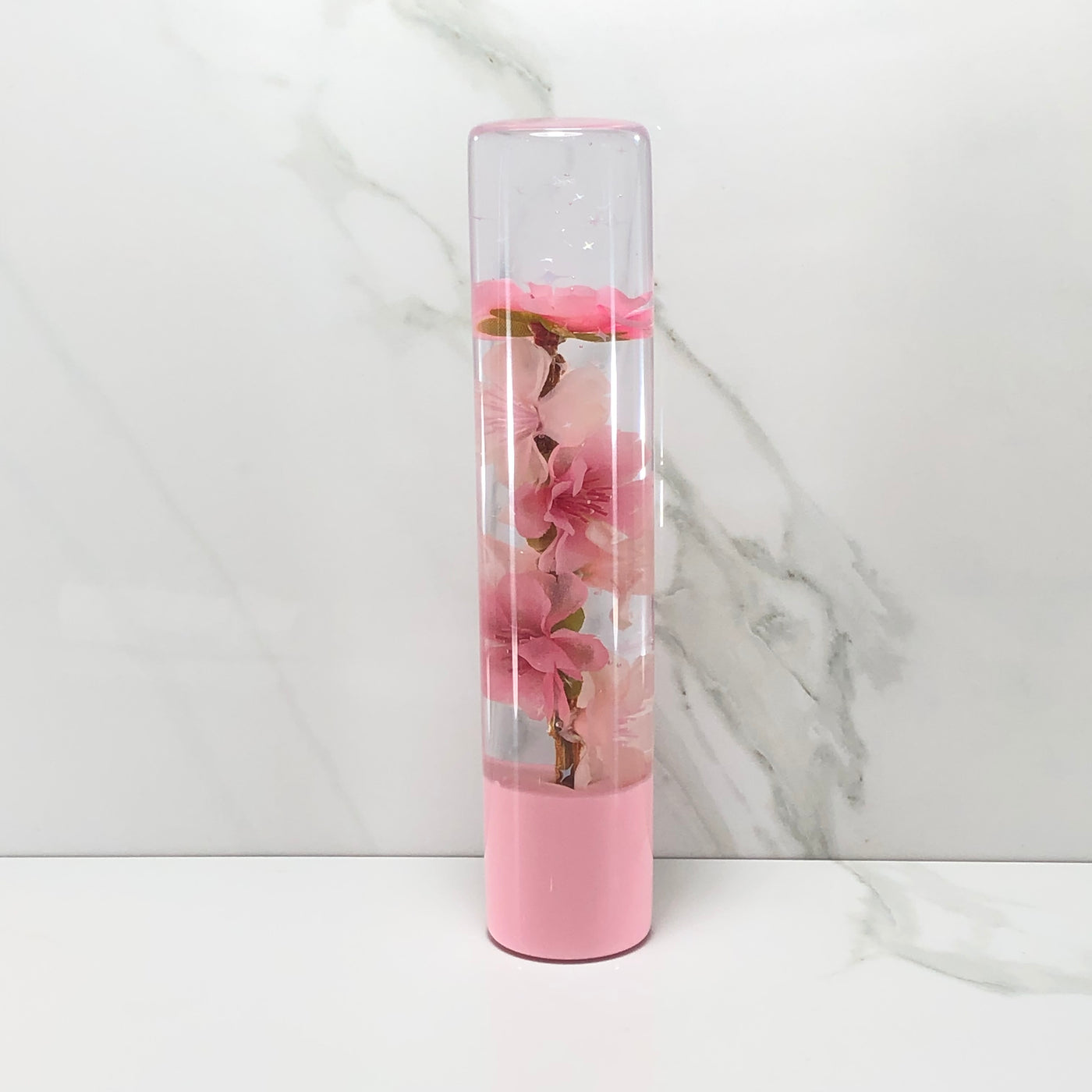 190mm Pink Blossom Resin Shift Knob — 7.5 in, 12mm x 1.25