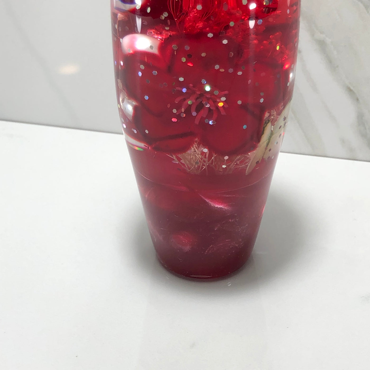 95mm Red Blossom Butterfly Resin Shift Knob — 3.5 in, 12mm x 1.25