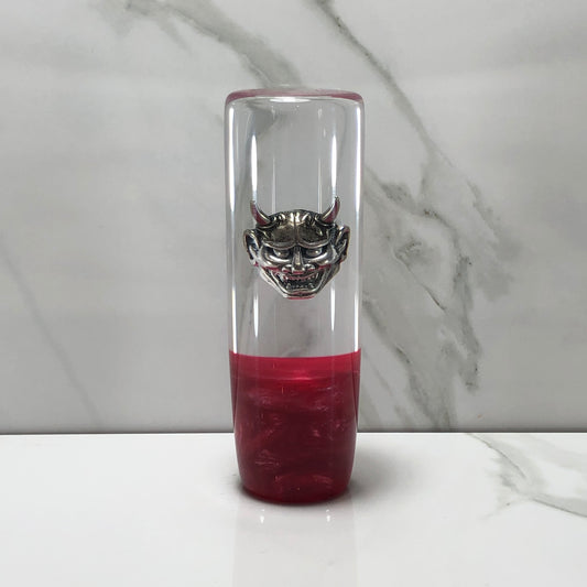 Mr__Grip 4 1/2 Resin Custom Shift Knob Oni Mask With Red Pearl Base JDM