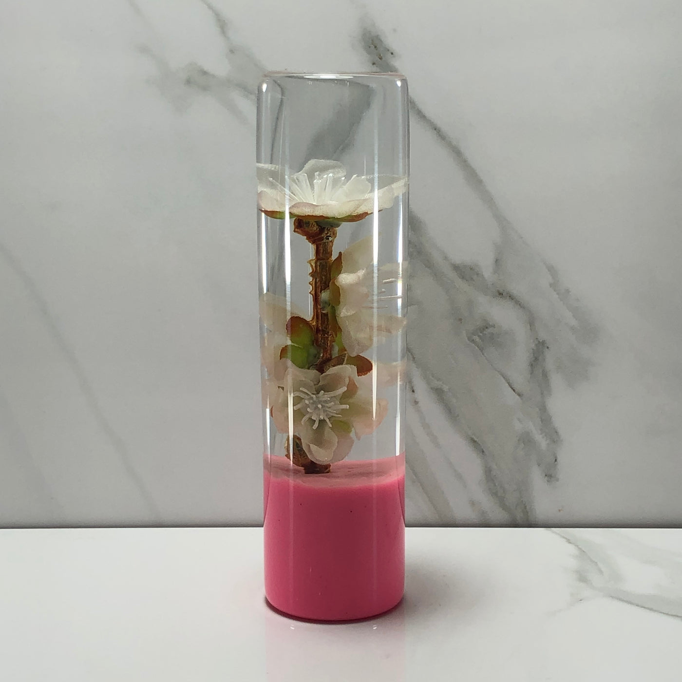 140mm White Blossom Resin Shift Knob — 5.5 in, 12mm x 1.25