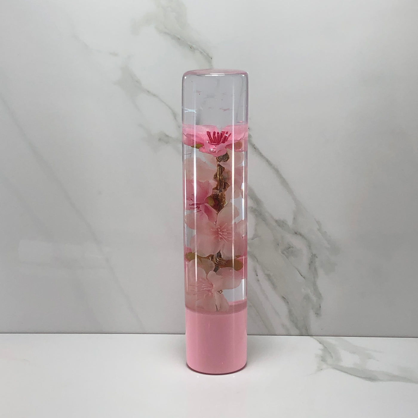 190mm Pink Blossom Resin Shift Knob — 7.5 in, 12mm x 1.25