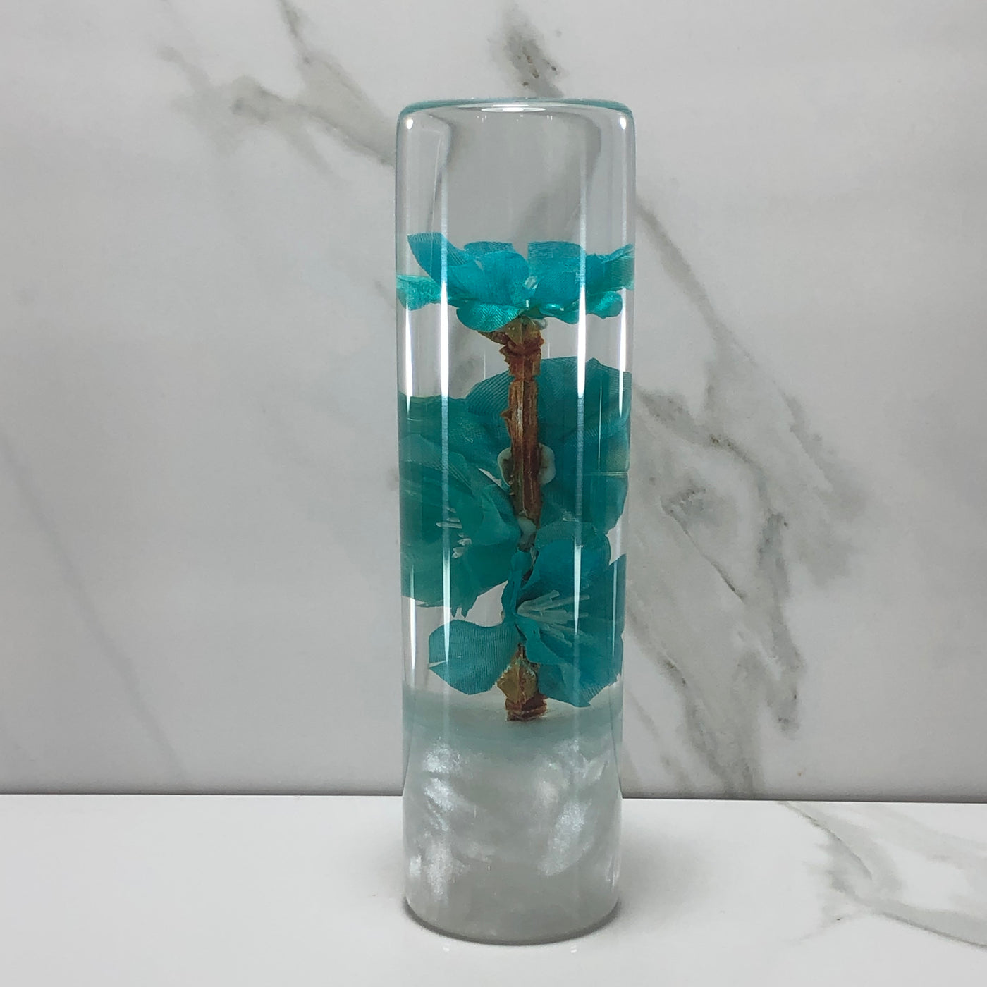140mm Teal Resin Shift Knob — 5.5 in, 12mm x 1.25