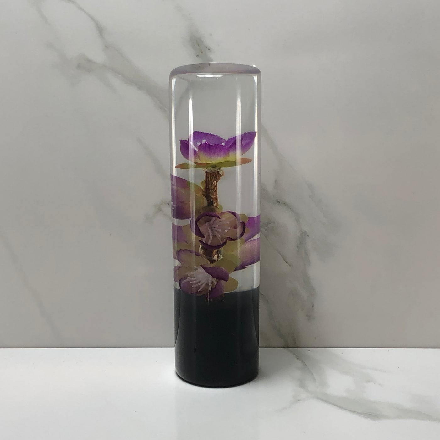 140mm Purple Blossom Resin Shift Knob — 5.5 in, 12mm x 1.25