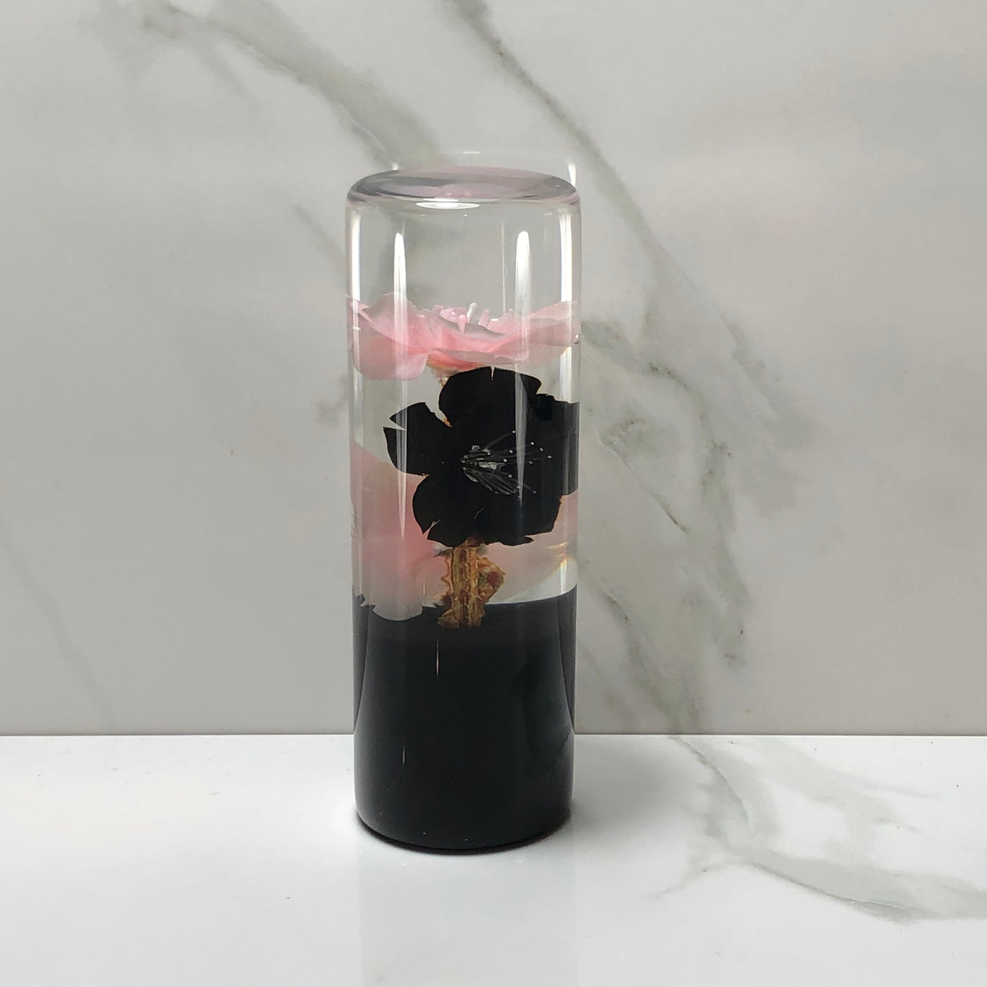 115mm Black Pink Blossom Resin Shift Knob — 4.5 in, 12mm x 1.25