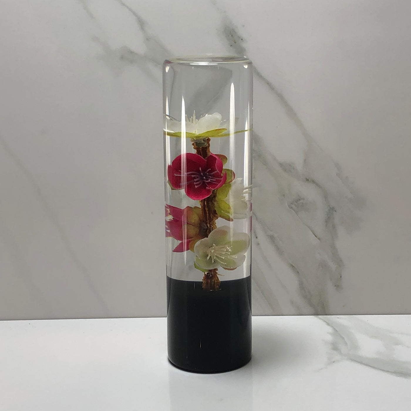 140mm Ivory Pink Blossom Resin Shift Knob — 5.5 in, 12mm x 1.25