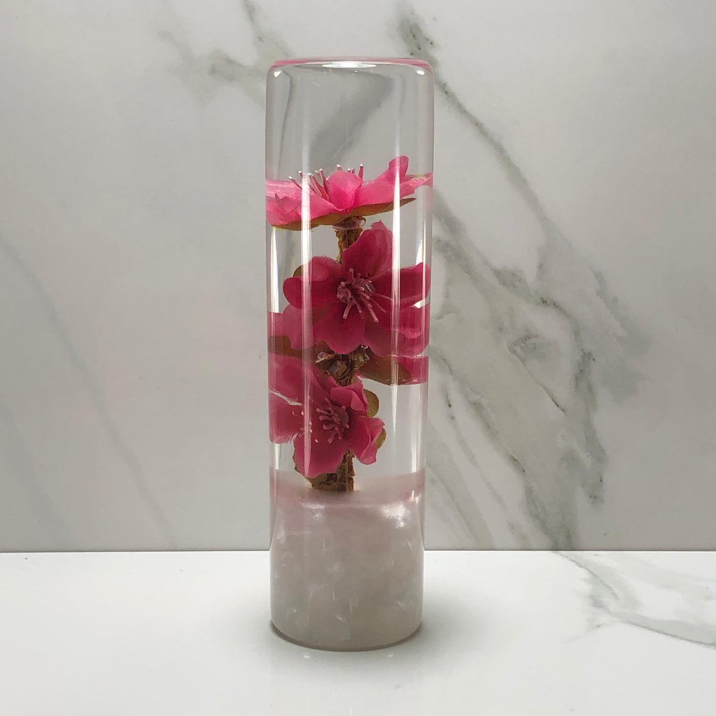 140mm Hot Pink Blossom Resin Shift Knob — 5.5 in, 12mm x 1.25