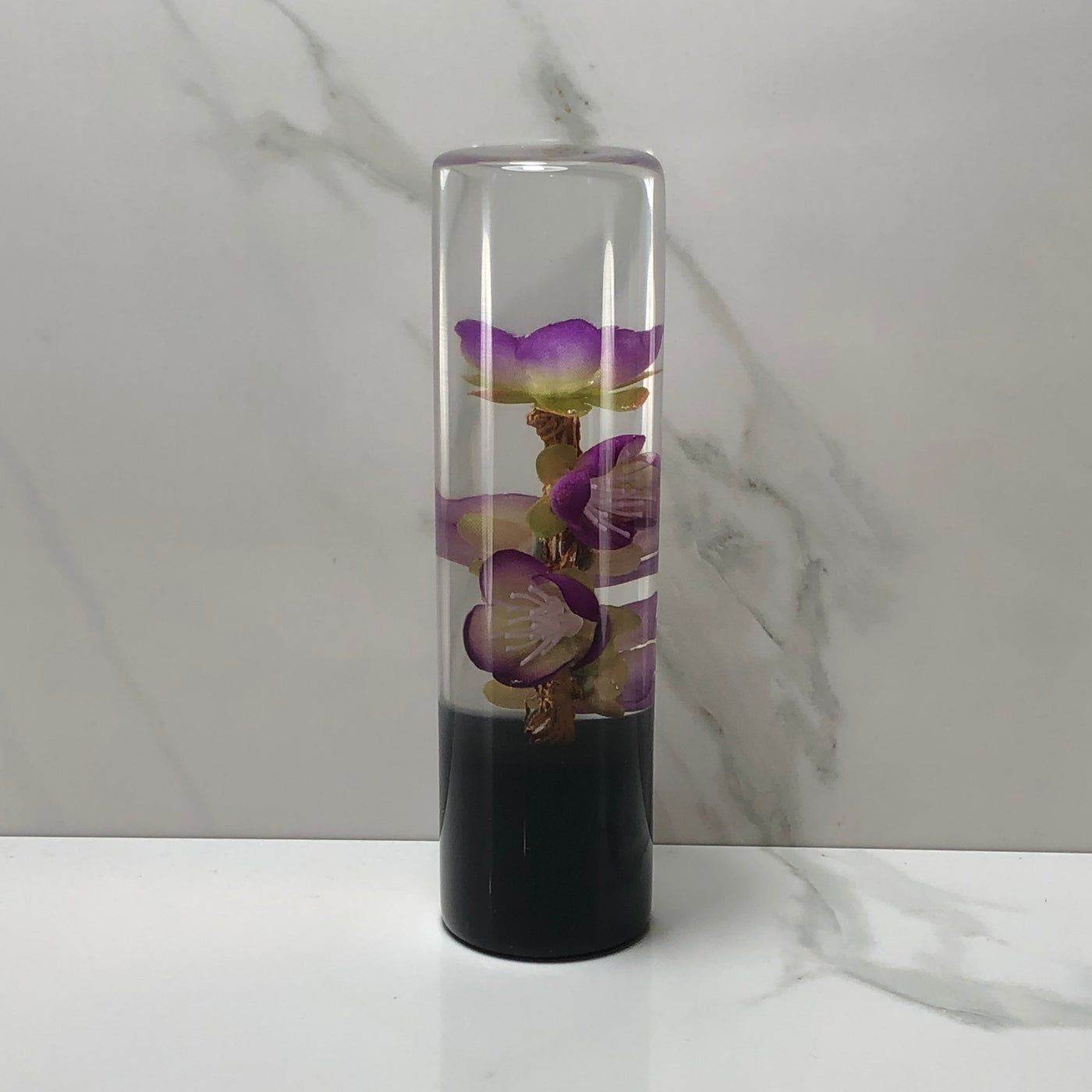 140mm Purple Blossom Resin Shift Knob — 5.5 in, 12mm x 1.25