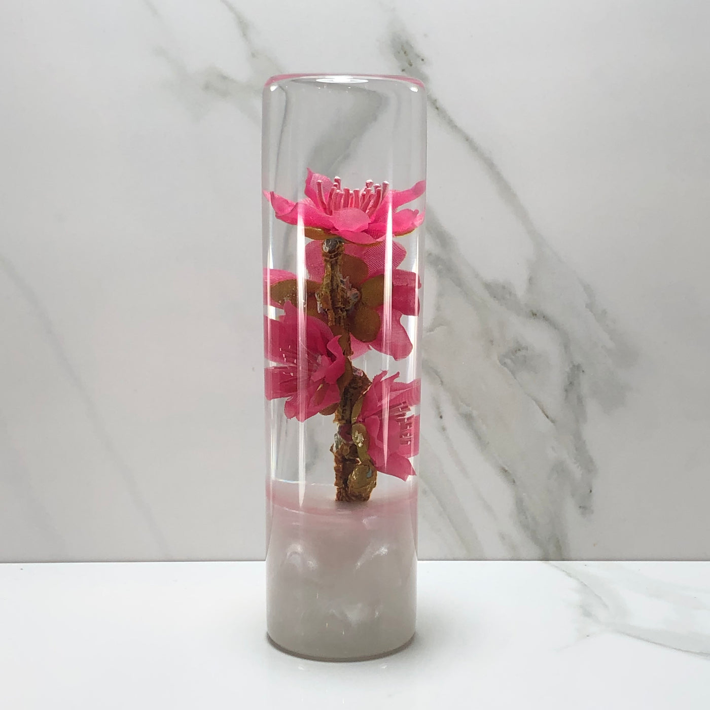140mm Hot Pink Blossom Resin Shift Knob — 5.5 in, 12mm x 1.25