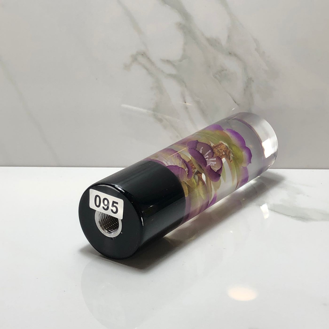 140mm Purple Blossom Resin Shift Knob — 5.5 in, 12mm x 1.25