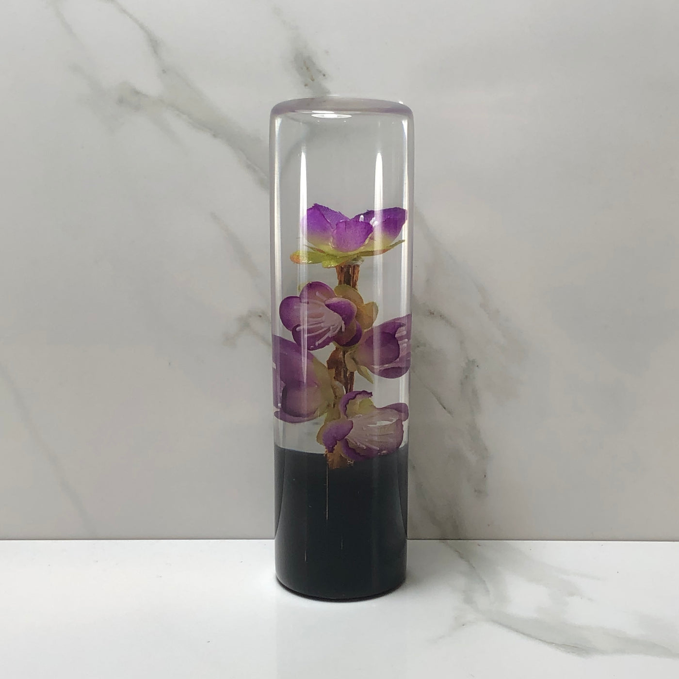 140mm Purple Blossom Resin Shift Knob — 5.5 in, 12mm x 1.25